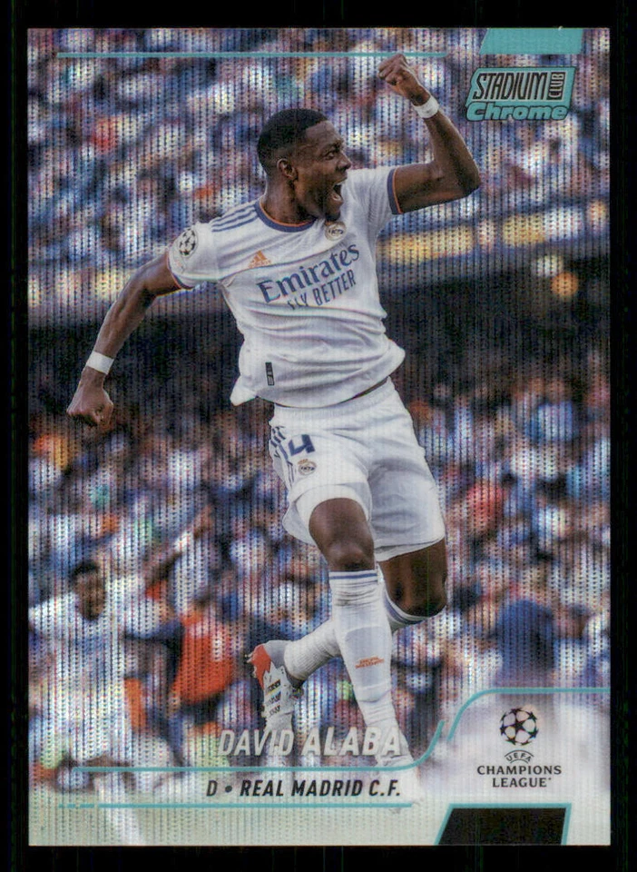 2021-22 Stadium Club Chrome UEFA Aqua Wave Refractors #5 David Alaba /250 - Image 1 of 2