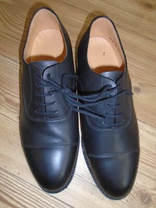 RAF MENS BLACK LEATHER OFFICERS SHOES SIZE 9L WIDE FIT RAF ISSUE NEW NO BOX - Picture 1 of 5