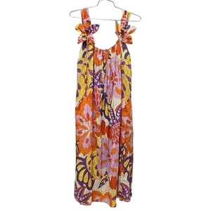Farm Rio Lee Maxikleid Blumen Baumwolle Viskose hell tropisch Gr. M ausverkauft Neu mit Etikett - Bild 1 von 10
