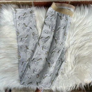 Carter’s Gray and Unicorn Print Gold Waist Band Leggings - Picture 1 of 3