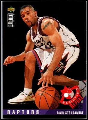 1995-96 UD Collector's Choice #346 Damon Stoudamire - Scouting Report - Image 1 of 2