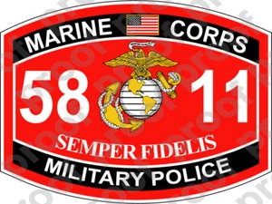 STICKER USMC MOS 5811 MILITARY POLICE   ooo   USMC Lisc No 20187 - Picture 1 of 1