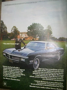 Buick Riviera 1968 anuncio de coche magnético de tamaño mediano - "No lo piojaron." - Imagen 1 de 1