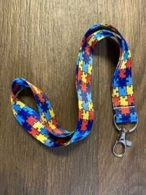 Autism Awareness Puzzle Piece Wrist Lanyard - Image 1 of 3