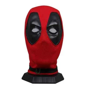 Cosplay Deadpool Full Face Mask Breathable knitted Perspective Halloween Props - Picture 1 of 12
