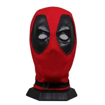 Cosplay Deadpool Full Face Mask Breathable knitted Perspective Halloween Props - Image 1 of 4