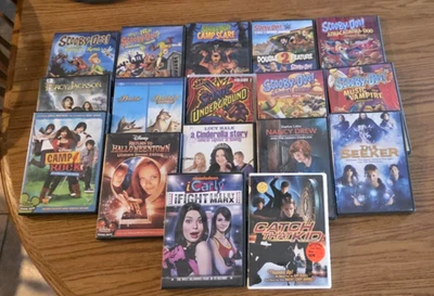 Lot of 17 Kids DVDs Scooby, Percy Jackson, Camp Rock, Cinderella Story, etc. - Image 1 of 4