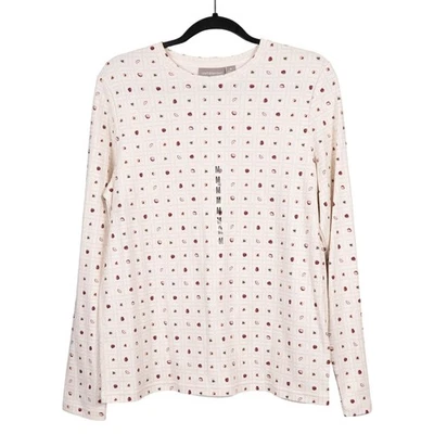 Camiseta Croft & Barrow Y2K Apple M Mujer Nueva Manga Larga Crema Otoño Profesor Foto 1 de 4