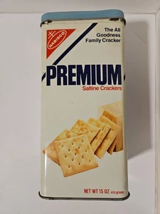 Vintage Nabisco Premium Saltine Crackers 15 Unzen Metalldose Behälter 1978 Requisite - Bild 1 von 13