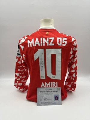 Matchworn Mainz Trikot getragen & signiert von Nadiem Amiri 27.09.2025 - Bild 1 von 4