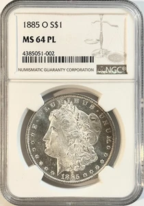 1885 O/O Morgan Dollar NGC MS64PL, Superb Mirrors Close to DMPL Depth - Picture 1 of 6