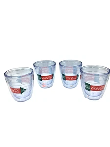 4-piece Set of "ICE COLD SOLD HERE" Logo of Coca-Cola Insulated Tumblers 4" Tall - Picture 1 of 14