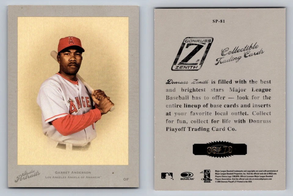 Garret Anderson 2005 Studio Portraits 06/70  - Los Angeles Angels Anaheim Rookie - Image 1 of 1