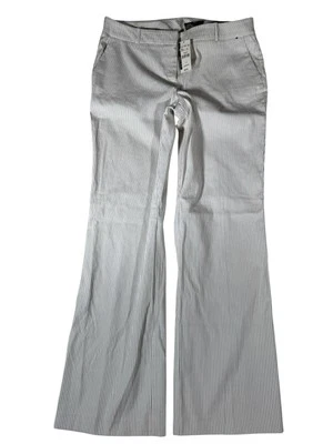 NEW YORK AND COMPANY White Stripe Mid-Rise Flared Leg Pants Women's Size 10 - Image 1 of 4