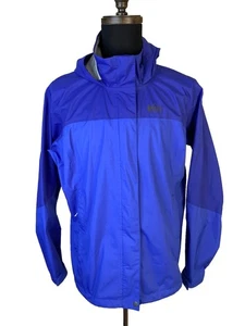 REI Co-Op Rainier RainCoat Jacket Womens 2XL Peak 2.5L Hiking Hooded Blue - Picture 1 of 13