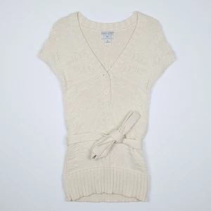 Maglione Ralph Lauren maglia con cintura e cavi grande donna UK 12 maglione cotone bianco - Foto 1 di 11