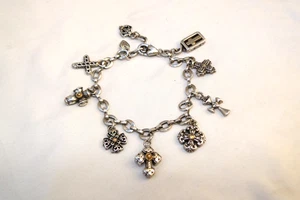 Brighton Eternity Cross Silver Charm Bracelet - Picture 1 of 5
