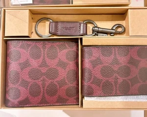 NWT Coach  MEN's Boxed 3-In-1 Wallet Gift Set In Signature Canvas CW344 - Picture 1 of 5