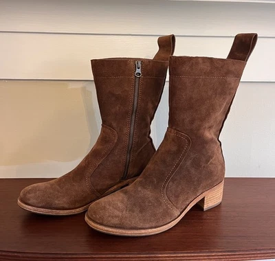 "Botas Kork easy marrón gamuza media pantorrilla 2"" tacón 9M mujer Roper Western" Foto 1 de 4