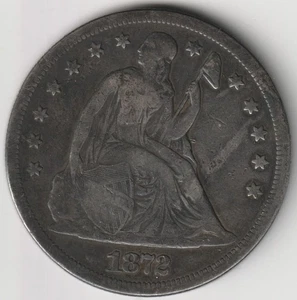 1872 SEATED DOLLAR F+ - Picture 1 of 2