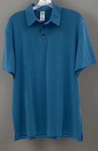 Men's Luxe Ivy Citizens Soft Polo Shirt Collegiate Tencel Blue Large MSRP $68 L3 - Picture 1 of 6