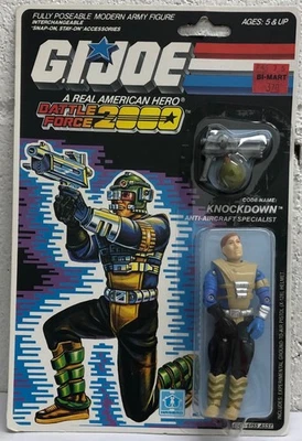 Tarjeta Hasbro GI Joe Battle Force 2000 Knockdown Sky Sweeper Driver 3,75" sin usar, en caja 1987 Foto 1 de 3