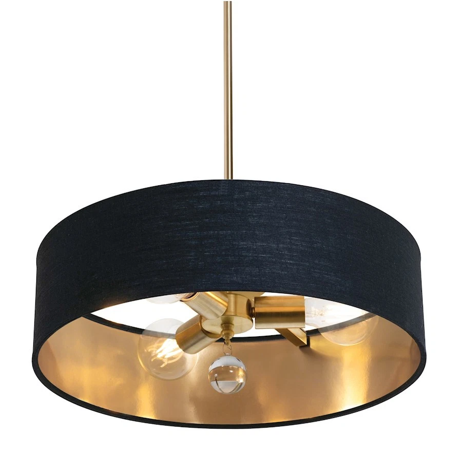 AFX Lighting Celine 3 Light 18" Pendant, Brass/Black/Gold - CLNP18MBSB-BKGD - Image 1 of 1