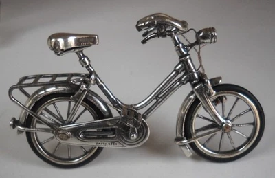 Bicicleta miniatura vintage Sacchetti Italia 925 Sterling Foto 1 de 3