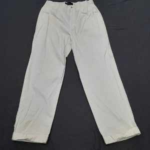Pantalone uomo vintage Polo Ralph Lauren 33x30 bianco plissettato polsini dritto - Foto 1 di 11