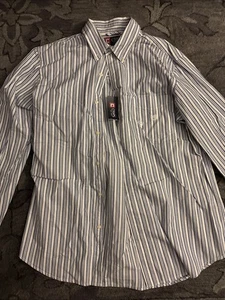 Vintage Chaps Ralph Lauren Button Up Shirt Mens L Striped NOS - Picture 1 of 4