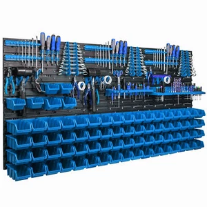 Lagersystem Wandregal 173x78cm, Werkzeughalterungen,  74 stck. Stapelboxen Box - Bild 1 von 11