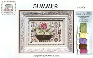 Rosewood Manor / Karen Kluba ~ SM-006 Summer Chart & House Of Embroidery Thread - Picture 1 of 3