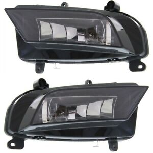 New Set Of 2 Fog Lamp For AUDI A4 13-2016 Front Left& Right Side Assembly Black