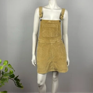 Dorina Pinafore Overall Dress Size 12 Corduroy Look Pockets Beige Women Casual - Bild 1 von 11