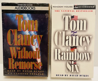 Tom Clancy Lot Without Remorse & Rainbow Six Audio Books Both Sealed. Foto 1 de 4