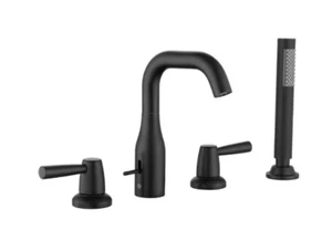 Fapully 2-Handle Tub Faucet Deck Mounted 4 Hole Tub Faucet Deck Matte Black - Picture 1 of 5