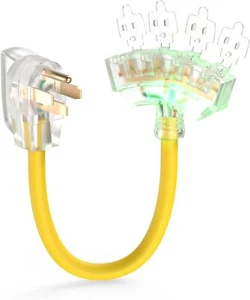 50 amperios a 20 amperios 14-50P a 4X 5-20R adaptador divisor cable de alimentación 1,5 pies - Imagen 1 de 6