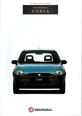 Vauxhall Corsa 1994 Models Edition 2 UK Sales Brochure includes SRi & GSi 16v - Image 1 of 2