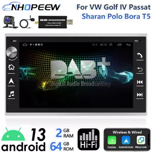 DAB+ Android Autoradio Carplay Für VW Polo 9N Golf 4 Passat B5 GPS Navi +Kamera - Bild 1 von 13