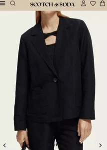 $228 MAISON SCOTCH BY SCOTCH & SODA Blazer Coat Women Sz 1 US 4 Single Breasted - Picture 1 of 12