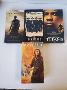 LOT 4 VHS Movies - Gladiator / Tombstone / Remember the Titans / Braveheart 2-Pk - Picture 1 of 5