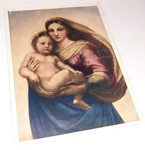 Browns berühmte Bilder Sixtinische Madonne Druck 6,5x8,5 National Art Co um 1907 - Bild 1 von 6