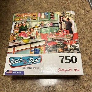 RoseArt Back To The Past 750 pc Jigsaw Puzzle BAKING WITH MOM by Wargo COMPLETE - Picture 1 of 2