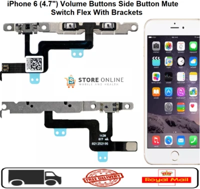 iPhone 6 (4.7") Volume Buttons Side Button Mute Switch Flex With Brackets - Image 1 of 2