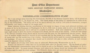 913 5c NETHERLANDS - PO ANNOUNCEMENT CARD - Picture 1 of 1