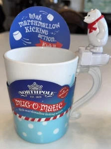 NEW RARE North Pole Cocoa MUG-O-MATIC marshmallow kicking action POLAR BEAR NWT - Picture 1 of 9