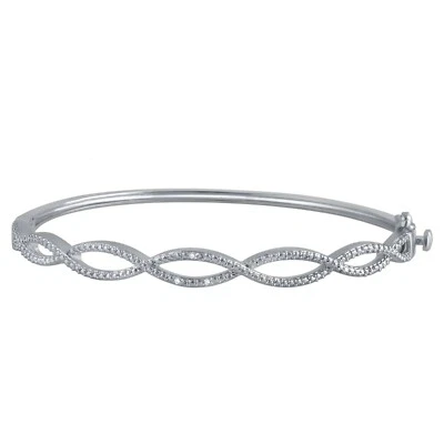 Brazalete tejido regalo de San Valentín chapado en oro con acento de diamantes perfecto para mujer/niña Foto 1 de 3