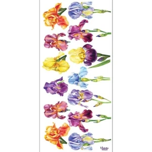 Violette Stickers - Iris Flowers - 1 Sticker Sheet for Stationary & More - Picture 1 of 4