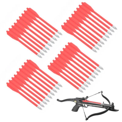 60X Red Miniature Crossbow Bolts Arrow Plastic Body with Sharp Metal Point Tips - Image 1 of 4