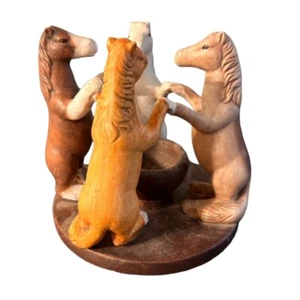 Vintage Penco Circle of Friends Ceramic Horses Figurine Tealight Candle Holder - Picture 1 of 6